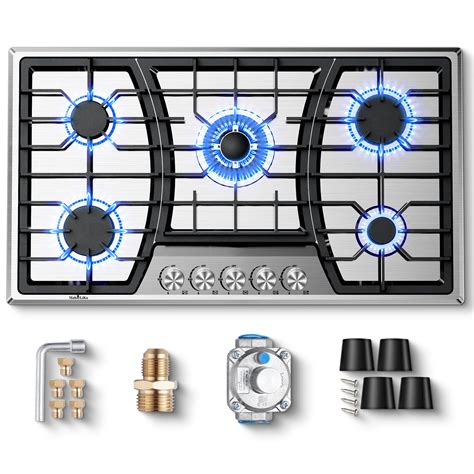 installation of 5 burner propane gas stove top
